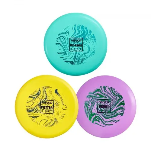 VEVOR Discgolf-Set Starterset (3 Stk.), Frisbeescheiben für Ganzkörper-Krafttraining, mit Putter, Mid-Range, Driver, für Garten Rasen Strand und Park im Freien – Bild 9