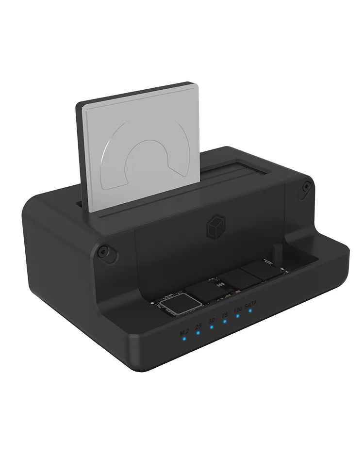 ICY BOX IB-2914MSCL-C31, Docking & CloneStation für M.2 NVMe SSD & 2.5”/3.5” SATA SSD/HDD, Zweiwege klonen, USB 3.2 Gen 2 Type-C®/Type-A, schwarz – Bild 7