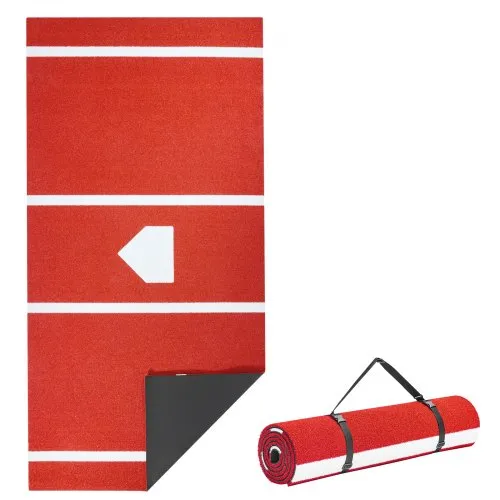 VEVOR Baseball-Schlagmatte Trainingsmatte (300 x 116 cm) Trainingspad Schlagkäfigmatte, Baseballmatte mit Home Plate & Anti-Fade-Rasen, tragbare Trainingshilfe Softballmatte Outdoor, Rot VEVOR Baseball-Schlagmatte Trainingsmatte (300 x 116 cm) Trainingspad Schlagkäfigmatte, Baseballmatte mit Home Plate & Anti-Fade-Rasen, tragbare Trainingshilfe Softballmatte Outdoor, Rot