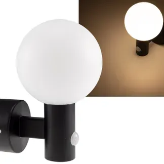 LED Wandleuchte “LAMU” mit PIR-Sensor IP65, 15W, schwarz, 3000k / warmweiß LED Wandleuchte “LAMU” mit PIR-Sensor IP65, 15W, schwarz, 3000k / warmweiß