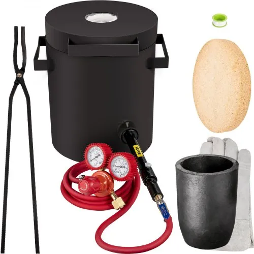 VEVOR Propan Schmelzofen 10 KG, Gas Metall Schmelzofen Propan Ton Grafit Tiegel, Edelmetall Schmiedeofen Propan-Regler 0-350 psi, Ofenboden 20 mm, Schmelzzeit 10 min, 2,54 cm Keramikfaser feuerfest VEVOR Propan Schmelzofen 10 KG, Gas Metall Schmelzofen Propan Ton Grafit Tiegel, Edelmetall Schmiedeofen Propan-Regler 0-350 psi, Ofenboden 20 mm, Schmelzzeit 10 min, 2,54 cm Keramikfaser feuerfest