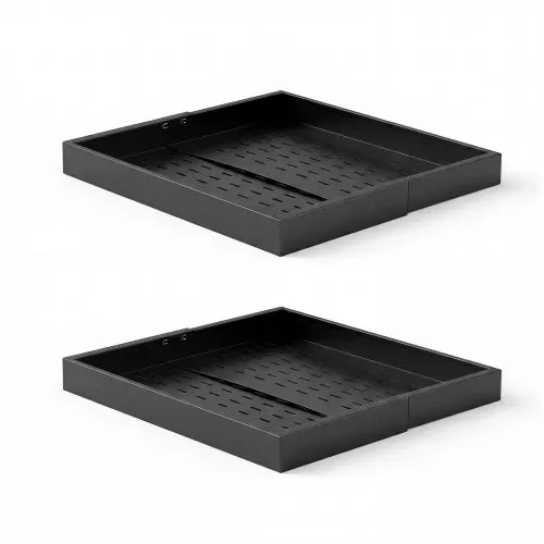 VEVOR 2 x Teleskopschubladen Ausziehbare Küchenschrank-Organizer 31-48 cm, 52 cm Tiefe Auszugsschubladen für Schränke, Erweiterbare Auszugsschubladen für Küchenschränke mit Nano-Klebestreifen, Schwarz – Bild 8