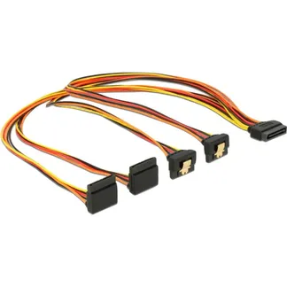 SATA 15Pin > 2x unten + 2x oben, gewinkelt, Kabel SATA 15Pin > 2x unten + 2x oben, gewinkelt, Kabel