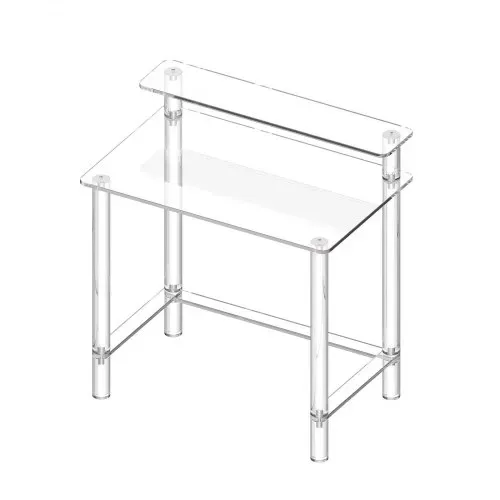 VEVOR Acryltisch Computertisch 2-stufiger Bürotisch mit Monitorständer, moderner Schreibtisch (60 kg belastbar) für Schlafzimmer Büro Arbeitszimmer Garderobe, 50 x 80 x 88 cm (transparent) – Bild 9