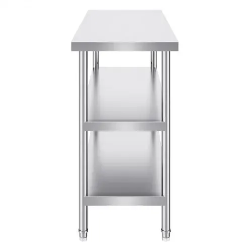 VEVOR Lebensmittel-Zubereitungstisch aus Edelstahl, Gewerblicher Küchenarbeitstisch, mit 2 verstellbaren Unterregalen, 457 x 1219 x 864 mm Zubereitungstisch für Grill, Küche, Zuhause – Bild 8